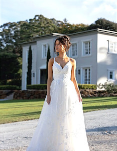 Lotus Lace A Line Wedding Dress TC393 Sale Gown at Madison Rose Bridal