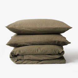 Inku Organic Cotton Linen Duvet - Olive