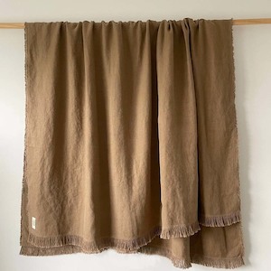 Cove Pure Linen Throw Blanket - Tan