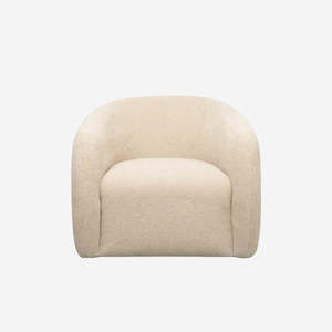 Furniture: Max Swivel Armchair - Natural oat