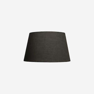 Furniture: Linen Tapered Drum Lamp Shade - Black