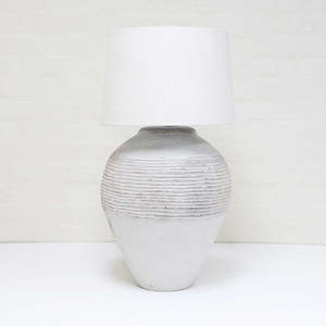 Lombok Pot Lamp - Whitewash