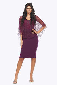 Womenswear: Zaliea - Z0009 Beaded Cape Dress