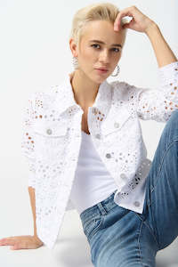 Womenswear: Joseph Ribkoff - 242918 Broderie Denim Jacket