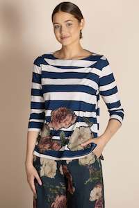 Megan Salmon - M6342 Stripes Audrey Tee