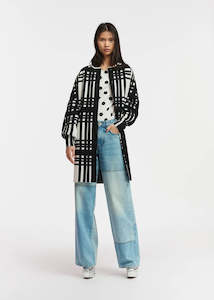 Womenswear: Essentiel Antwerp - Flow Checked Midi-Length Cardigan