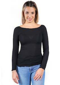 EGi Collections - Modal Cashmere Long Sleeve Wide Neck Top