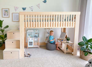 Scandi LOW loft bed PINE