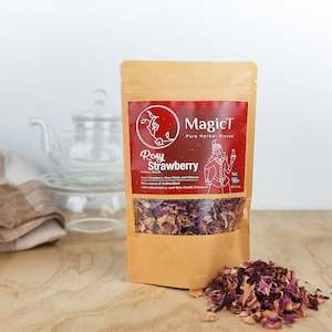 Rosy Strawberry: Dried Strawberry, Rose Petals and Hibiscus