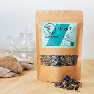 Tisane Blends: Calm Nerves: Persian echium, Valerian root,  Lavender, Lemon verbena