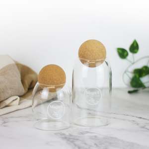 Teaware And Accessories: Glass Tea Jar with cork lid