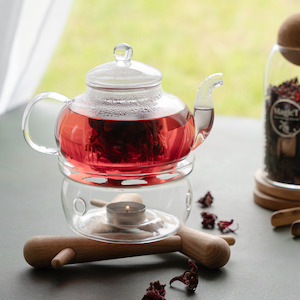 Teaware And Accessories: Glass Teapot and Warmer Set 600cc