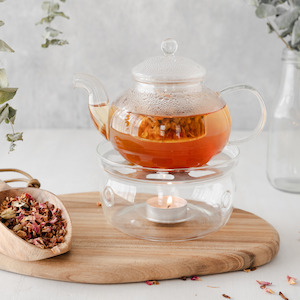 Glass Teapot and Warmer Set 450cc