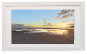 “First Light Pohara Beach” Framed Giclee by Peter Geen