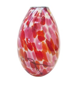 “Red Riot” Oval Vase by Keith Grinter