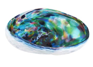 Hand-blown Glass Paua small by Anthony Genet