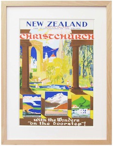 New Zealand Vintage Travel Poster “Christchurch”