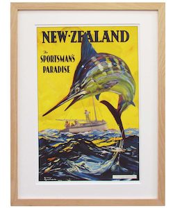 New Zealand Vintage Travel Poster “Marlin”