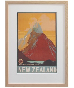 New Zealand Vintage Travel Poster “Mitre Peak”