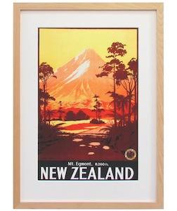 New Zealand Vintage Travel Poster “Mt Egmont”