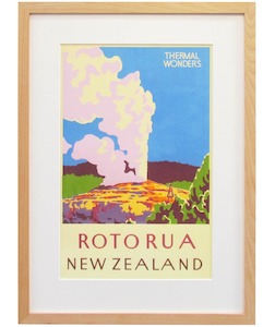 New Zealand Vintage Travel Poster “Rotorua”