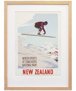 New Zealand Vintage Travel Poster “Tongariro”