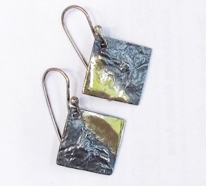 Sterling Silver and Gold Earrings by Bob Wyber