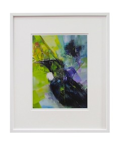 “Tui Quietly Dreaming” framed limited edition print by Sheila Brown