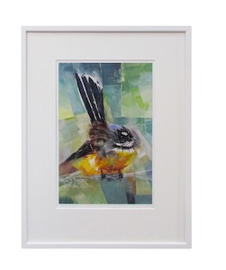 “Wee Fantail” framed Limited Edition Print by Sheila Brown