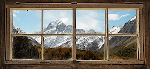 Homewares: “Mount Cook, Stocking Stream Shelter” Blockmounted Giclee on Canvas by Stuart Clook