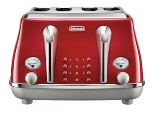 Delonghi Icona Capital 4 Slice Toaster - Red