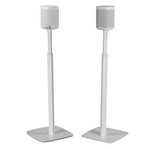 Flexson Adjustable Floor Stand For Sonos One/Play1, White, Pair.