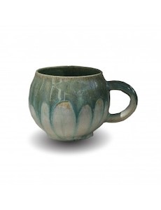 Aqua and white belly mug