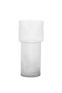 Paros Ribbed Clear Glass Vase