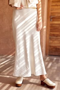 LAUREN VIDAL - Woven Skirt Creme