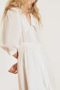 Womenswear: Frida Dress in Ivory Silk Dot | SECOND