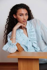 Womenswear: Jane Blouse in Powder Blue Liberty