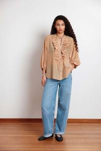 Jane Blouse in Camel Liberty