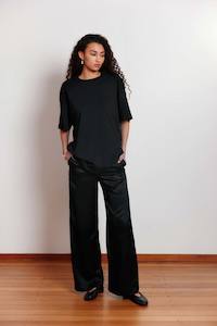 Fundamental Pant in Black Satin