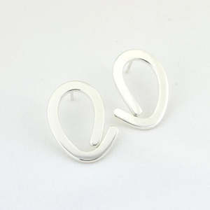 Accessories Beauty: Aurelium Loop Stud Earrings - Silver