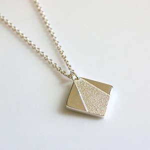 Aurelium Geo Square Necklace- Silver