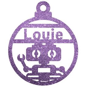 Christmas decoration: Robot Christmas Decoration - Personalised in any name