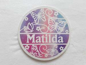 Butterfly themed name plaque - Made to order in any name.