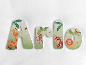 Jungle/Safari letters - Made to order - 10cm high for the uppercase letter with …