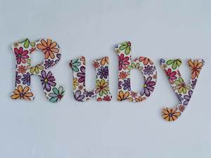 Doodle flower letters - Made to order - 10cm high for the uppercase letter with …