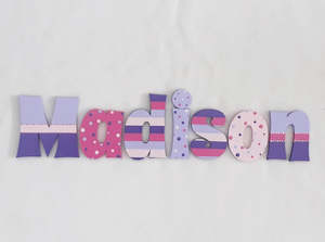 Personalised Names - 10cm high for the uppercase letter - Madison design and colour.