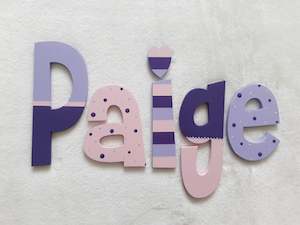 Personalised Names - 15cm high for the uppercase letter - Paige design and colour.