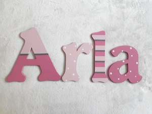 Personalised Names - 15cm high for the uppercase letter - Arla design and colour.