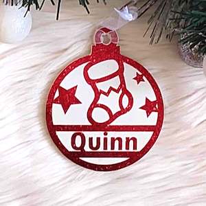 Stocking Christmas Decoration - Personalised in any name