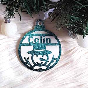 Snowman Christmas Decoration - Personalised in any name